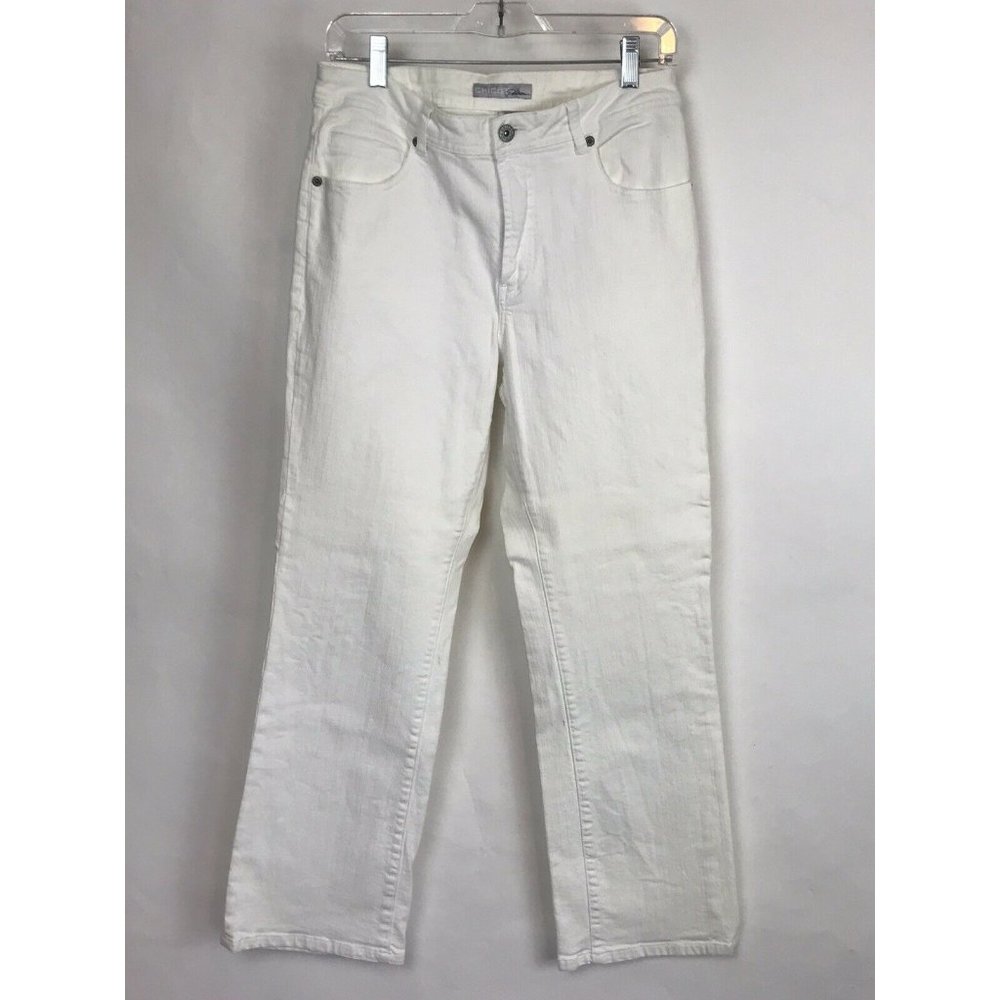 CHICO'S PLATINUM White Jeans MID-RISE STRAIGHT LEG